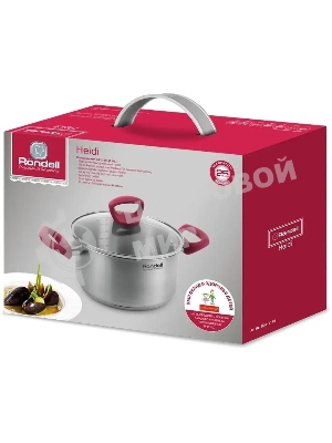 Кастрюля Rondell Heidi RDS-1113, 2.8л, 20 см, с крышкой, сталь