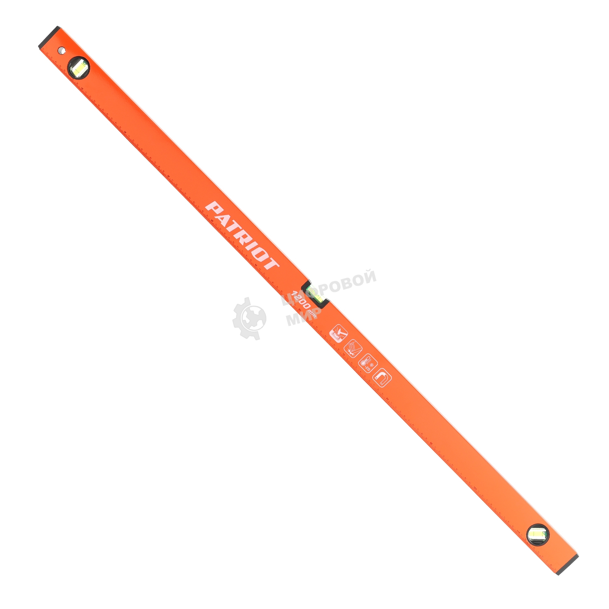 Уровень PATRIOT LRP-1200, магнитный, алюминиевый фрезерованный, усиленный, 1200мм