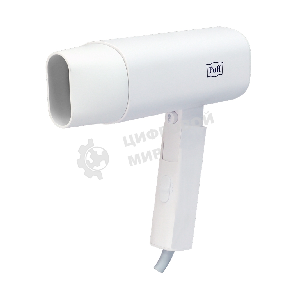Фен Puff 1802 белый, 1800 Вт, компактный, ионизация