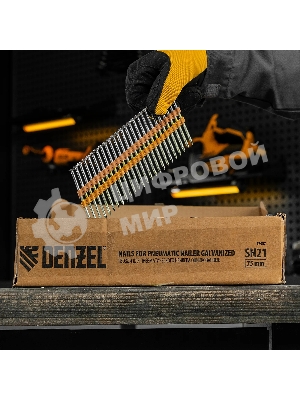 Гвозди Denzel для пнев. нейлера (оцинк.), длина - 75 мм, диам. - 3,05 мм, 2000 шт.