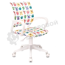 Кресло Бюрократ BuroKIDS 1 W белый, ткань, 120 кг