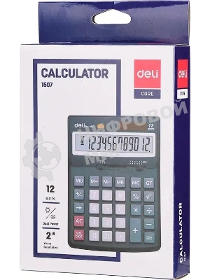 Калькулятор настольный Deli Core E1507 светло-серый 12-разр.