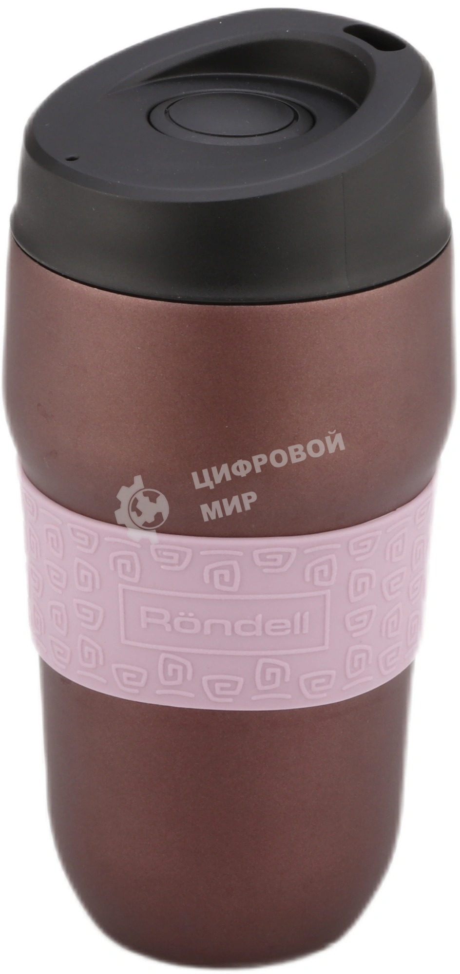 Термокружка для напитков Rondell Tierno RDS-1958 0.32 л. фиолетовый/черный, картонная коробка