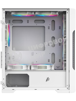 Компьютерный корпус 1STPLAYER TRILOBITE T3 белый/mATX, TG/4x 120мм LED fans inc./T3-WH-4F1-W