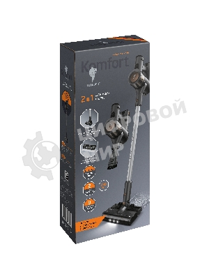 Пылесос вертикальный Leonord LE-1416 DC серый, питание от аккумулятора, 230 Вт, уборка суxая/влажная, пылесборник 0.5 л