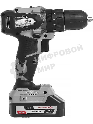Дрель-шуруповерт ИНТЕРСКОЛ ДАУ-13/18В, 18 В, 0 Ач, 60 Нм, бесщеточный, ударный