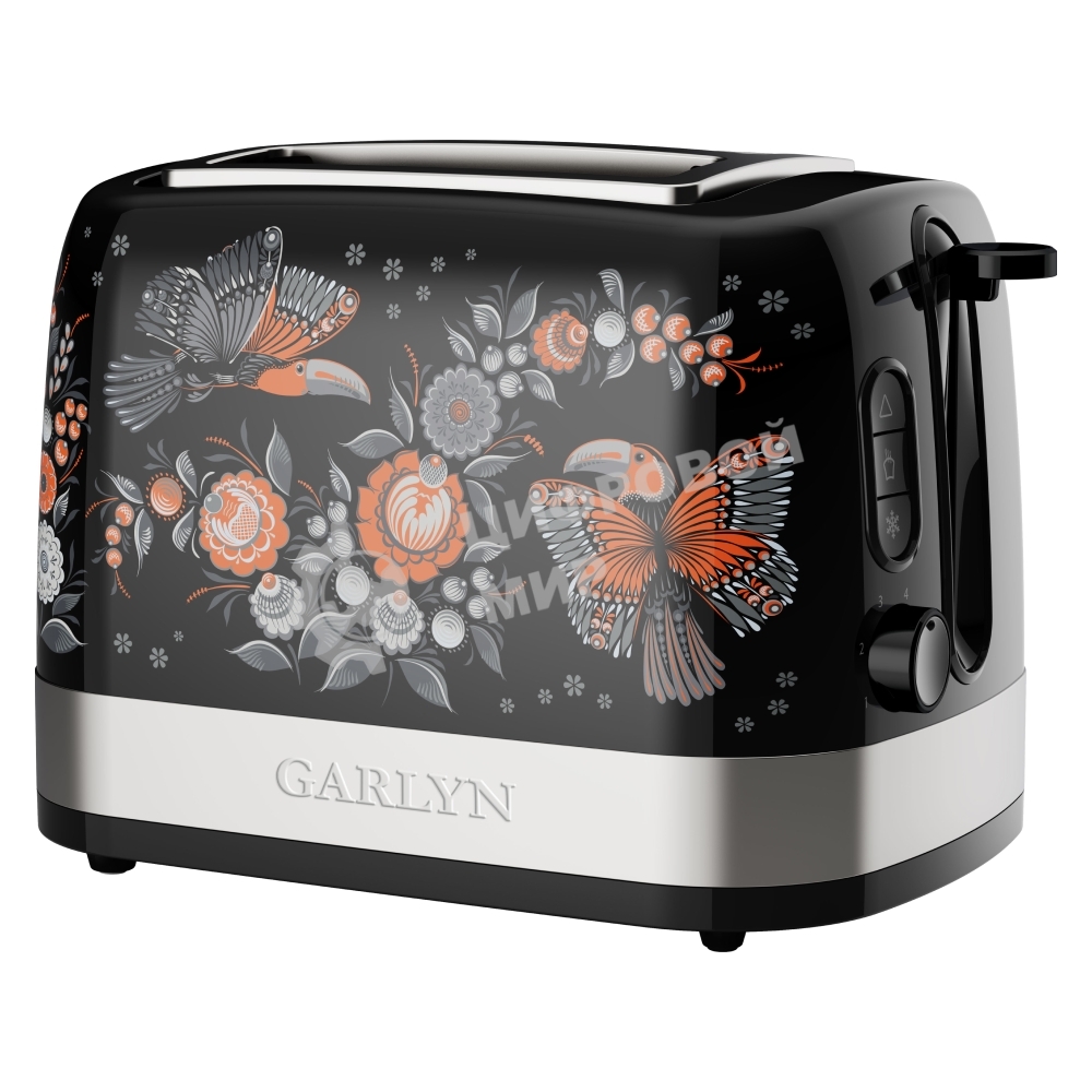 Тостер GARLYN Flower Grace TR-500 - черный