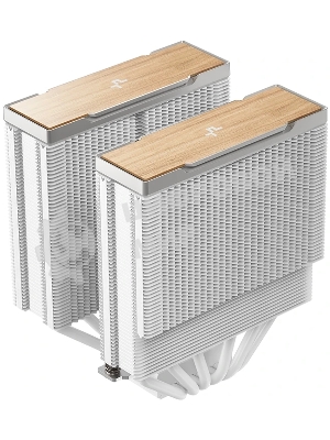Кулер для процессора DEEPCOOL AK620 G2 WH LGA1851/1700/1200/115X/AM5/AM4 (8шт/кор, TDP 260W, PWM, DUAL Fan 120мм, 6 тепл. трубок, Copper Base, Wood-grain top cover, белый) RET (R-AK620G2-WHNNMN-GJD)
