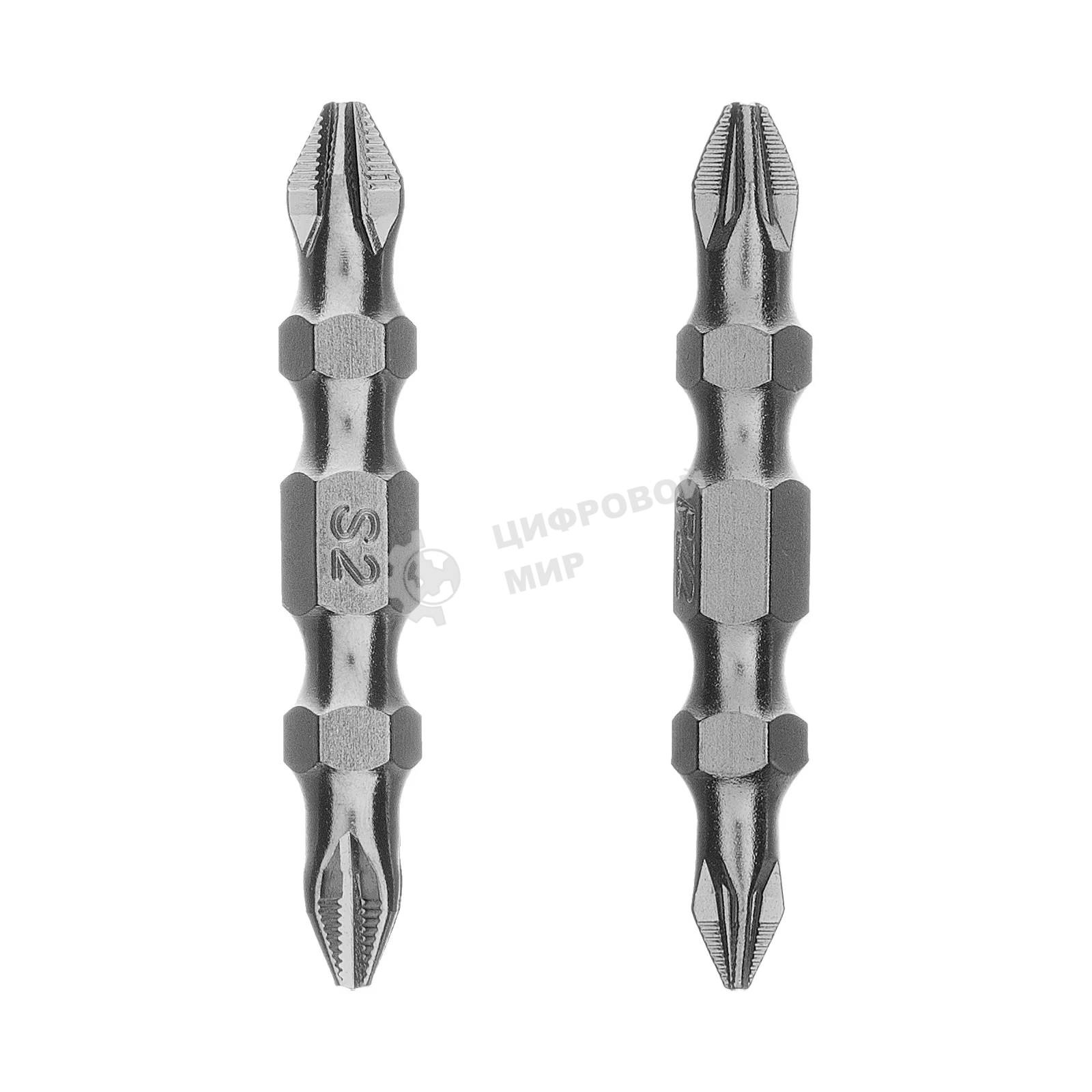 Набор бит двухстор. Gross PH2-PH2х45мм, PZ2-PZ1х45мм, сталь S2, 2 шт.