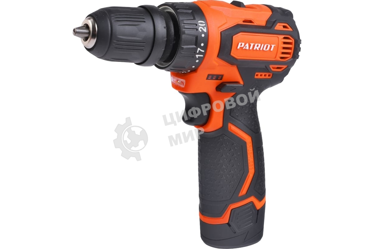 Дрель-шуруповерт Patriot BR 368Li, 12 В, 2 Ач, 45 Нм, щеточный