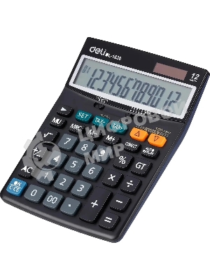 Калькулятор настольный Deli Core E1630 черный 12-разр.
