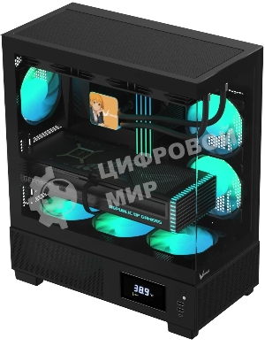 Компьютерный корпус AeroCool/Formula V Line Crystal E1 Black, ATX, TYPE-C*1, USB3.0*2, Switch Display Panel