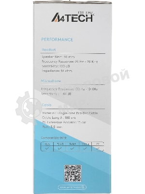 Гарнитура A4Tech Fstyler FH200i серый, проводная