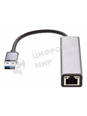 Переходник VCOM USB 3.0 -->RJ-45 1000Mbps+3 USB3.0, Aluminum Shell, 0.2м DH312A