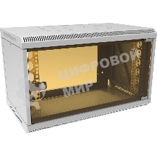 Шкаф коммутационный Suprlan (05-1060) настенный 6U 600x350 мм пер. дв. стекл направл. под закл. гайки 70 кг RAL 7035 285 мм 13.3 кг 360 мм