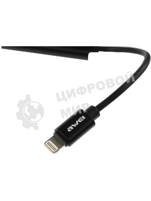 Переходник аудио Premier AWEI lightning/Jack 3.5 (f) 0.1м. черный