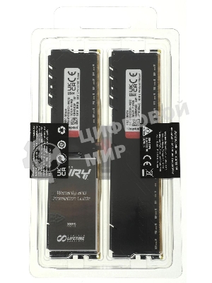 Оперативная память Kingston Fury Beast, DDR4, 64GB (2x32GB), 3200MHz, CL16, DIMM, черный