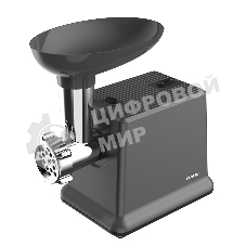 Мясорубка электрическая CENTEK CT-1626 черный, 2000 Вт, 2.0 кг/мин, реверс, защита от перегрузки, насадки - 6