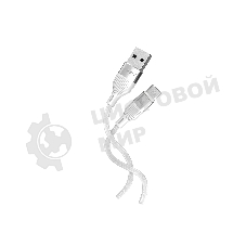 Кабель Smartbuy S72 Type-C белый, 3 А, сил., 1м