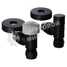 Набор термостатический угловой Royal Thermo Design Pro 15мм М30х1,5 черный