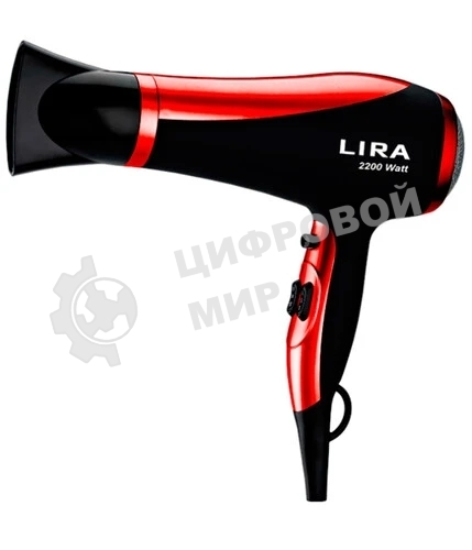 Фен LIRA LR 0704 черный/красный, 2200 Вт