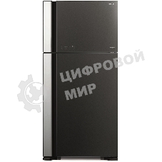 Холодильник Hitachi R-VG660PUC7-1 GGR серый стекло двухкамерный 405/145л морозилка сверху No Frost