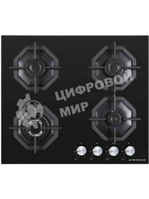 Газовая варочная панель Maunfeld EGHG.64.23CB/G, 4 конфорки, закаленное стекло, черный