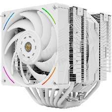 Кулер для процессора Thermalright Royal Pretor 130 Ultra White (4-pin PWM, 158mm, Ni/Cu, 7x6mm, 1x120mm ARGB +1x130mm, 69CFM/81.88CFM, 27dBA/28.3dBA, 2150RPM/1750RPM, S: 1200, 1700, 1851, 115X, 2011, 2066, AM4, AM5, white)