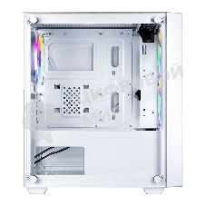 Корпус Ginzzu CL640 mATX FAN 4*12FRGb передняя панель Сетка Белый