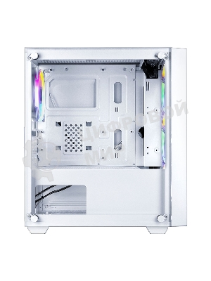 Корпус Ginzzu CL640 mATX FAN 4*12FRGb передняя панель Сетка Белый