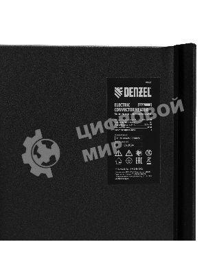 Конвектор электрический Denzel XCE-2000B черный, 2000 Вт, 25 м2, термостат