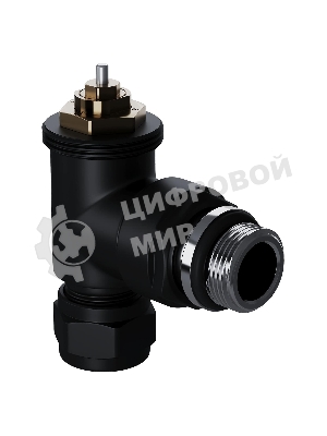 Набор термостатический угловой Royal Thermo Design Pro 15мм М30х1,5 черный