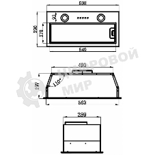Вытяжка встраиваемая Maunfeld THAMES 601PM нержавеющая сталь, 60 см, 850 куб. м/ч, 44 дБ