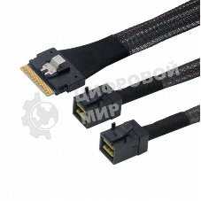 Кабель LR-Link SlimSAS x8 to 2 x miniSAS HD (SFF-8654 x8 - 2 x SFF-8643) Cable, 800мм
