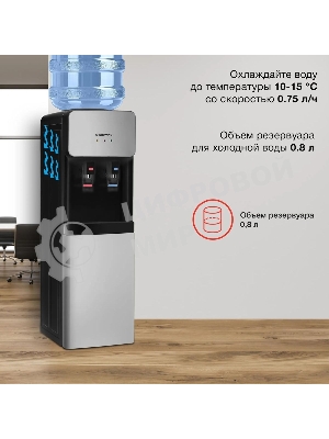 Кулер Starwind SW-1011EB напольный, электронный, черный/серебристый