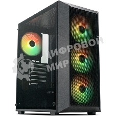 Компьютерный корпус XASTRA A406 4ARGB Black ATX/Mesh/tempered glass/4x120мм ARGB PWM fans/A406-4FC12A