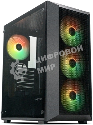 Компьютерный корпус XASTRA A406 4ARGB Black ATX/Mesh/tempered glass/4x120мм ARGB PWM fans/A406-4FC12A