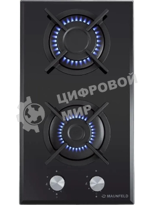 Газовая варочная панель Maunfeld EGHG.32.1CB/G, 2 конфорки, закаленное стекло, черный