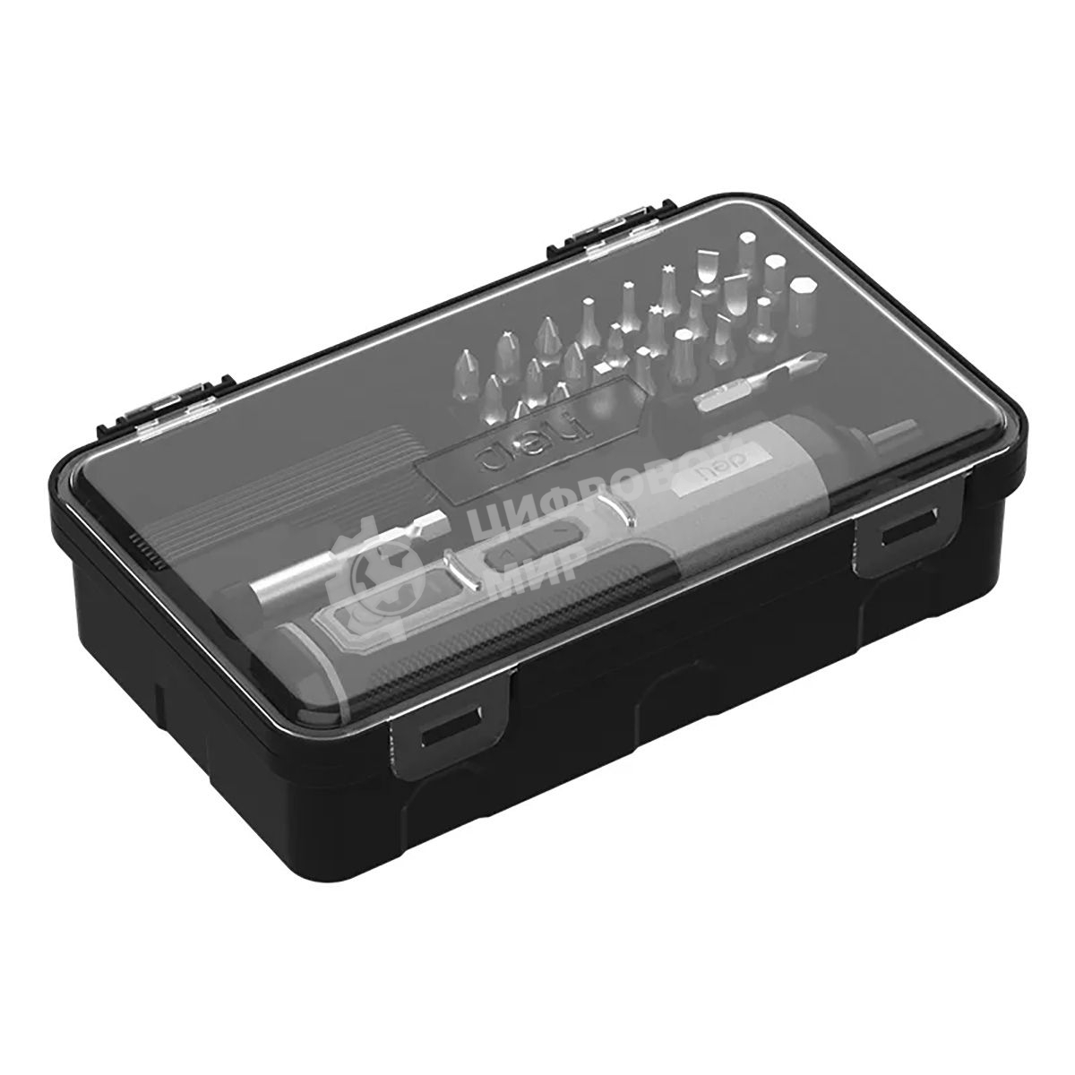 Отвертка аккумуляторная Deli DC161, (4В, 2А*ч, 5Нм, 300об/мин, Type-C, набор бит 4 шт, картон)