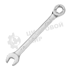 Ключ комбинированный трещоточный Denzel 19 мм, CrV, матовый хром