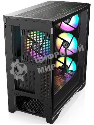 Компьютерный корпус без блока питания Case Raijintek AGOS MAX-MS4, Midi-Tower, TG, 4x140мм ARGB, 2xUSB 3.0 + 1xUSB Type-C, E-ATX, ATX, mATX, mITX черный