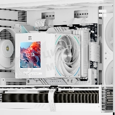 Кулер для процессора Thermalright Phantom Spirit 120 Vision SNOW (4-pin PWM, LED, 160mm, Ni/CU, 7x6mm, ARGB, 2x120mm, 92CFM, 36dBA, 2150RPM, S: 1851, 1700, 1200, 115X, AM5, AM4, white)