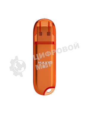 Флешка USB Maxvi P1 orange (FD8GBUSB20C10P1), 8GB, USB 2.0, R/W 15/5, оранжевый