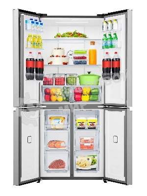 Холодильник Gorenje NRM819E61X серый трехкамерный 311/149л морозилка сбоку, No Frost, Side by Side