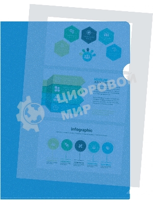 Папка-уголок Silwerhof Eco тисненый A4 пластик 0.12мм синий