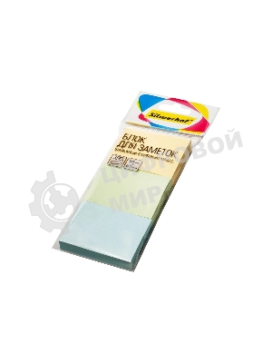 Блок самоклеящийся бумажный Silwerhof 38x51мм, 100 листов, 75 г/м2, пастель, ассорти, европодвес (упаковка: 3шт)