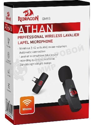 Петличный микрофон Redragon Athan GM93 USB-C, 2.4G