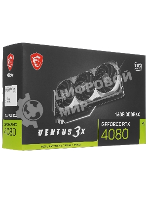 Видеокарта MSI RTX4080 VENTUS 3X E OC 16GB GDDR6X 256bit 2xDP 2xHDMI 3FAN RTL
