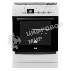 Плита комбинированная MIU 6040 ЕRPDCHK белый, конфорок 4 шт газовых, духовка 65 л, 60 см x 85 см x 60 см