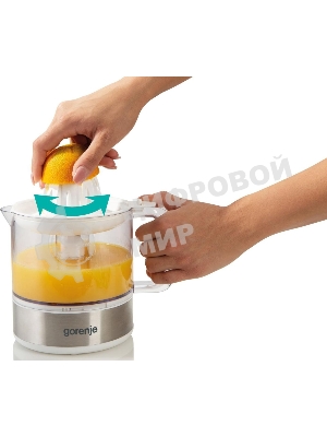 Соковыжималка Gorenje CJ30E белый/серебристый, цитрусовая, 30 Вт, 800 мл, механическое
